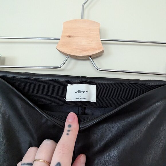 Aritzia Wilfred Elaine Vegan Leather Pants Black Size 0 - Picture 4 of 10